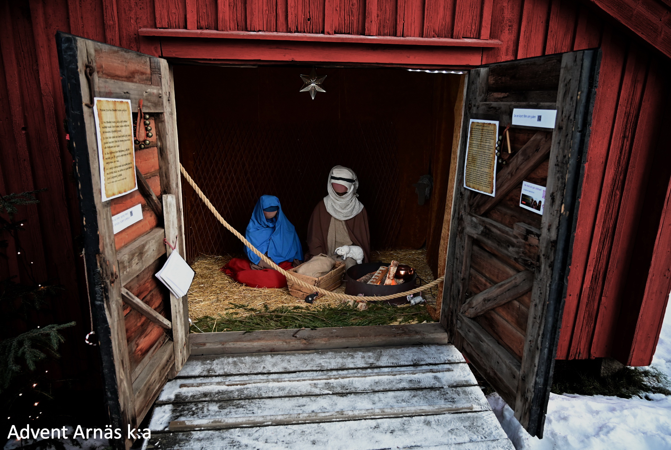 Maria, Josef och Jesusbarnet.